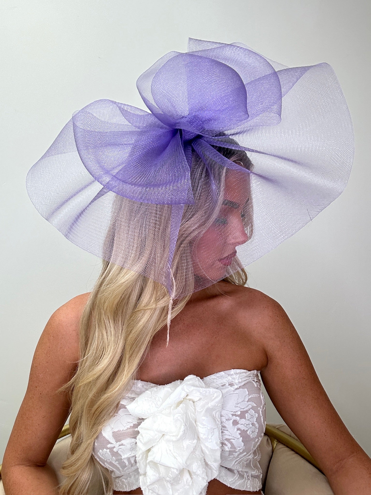 Purple and silver fascinator/ offers headpiece