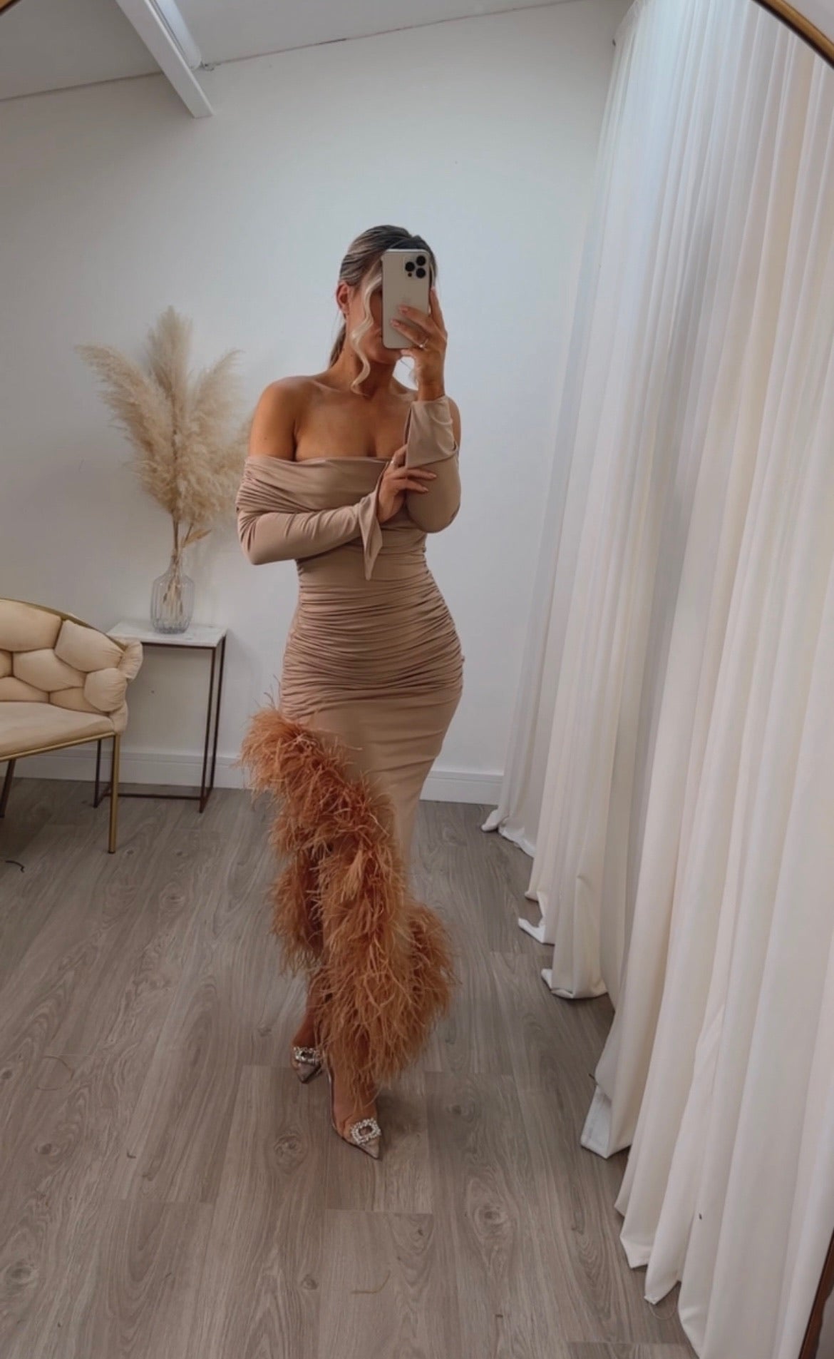 Ostrich 2024 feather gown