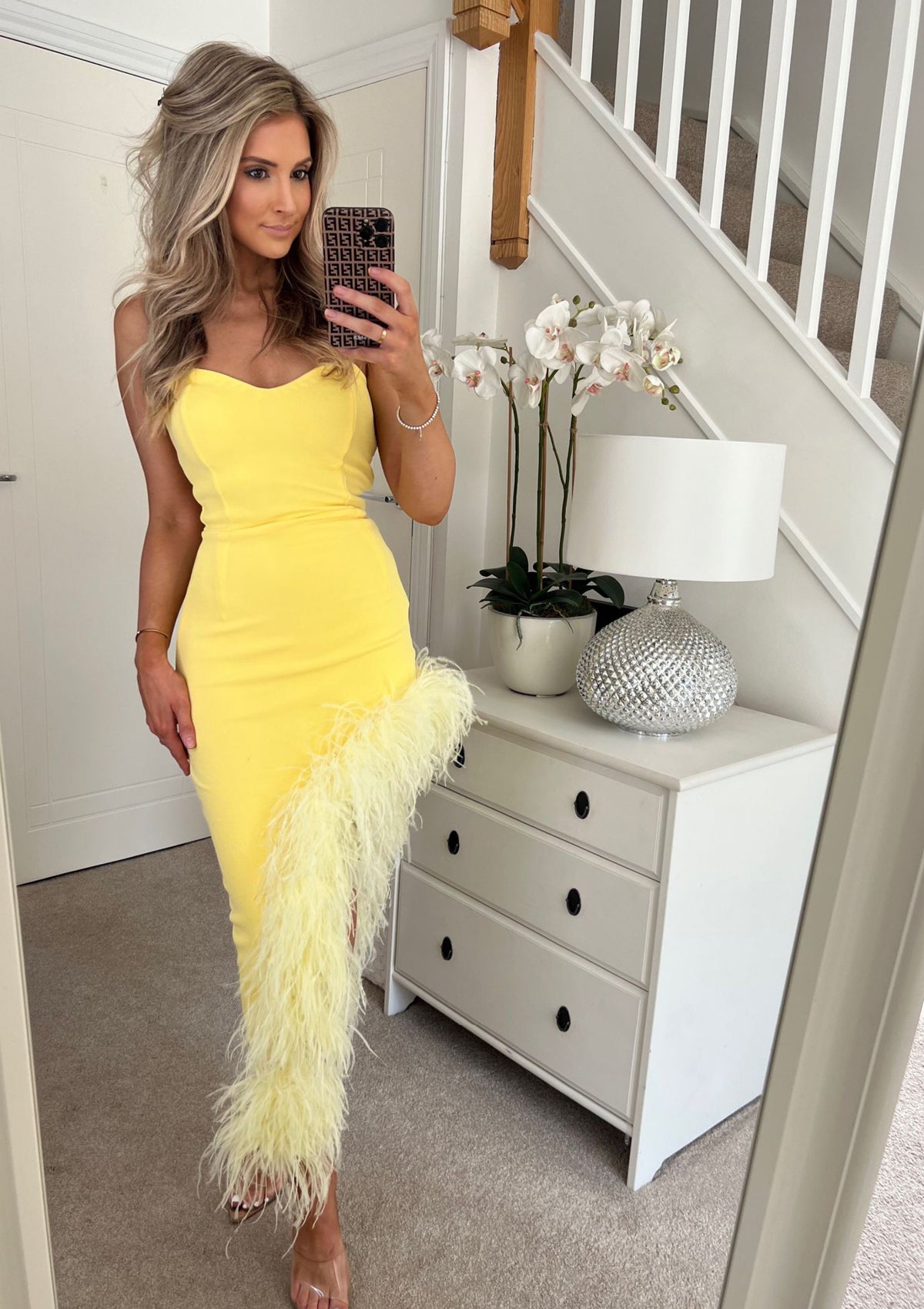 Yellow bodycon sales dress uk