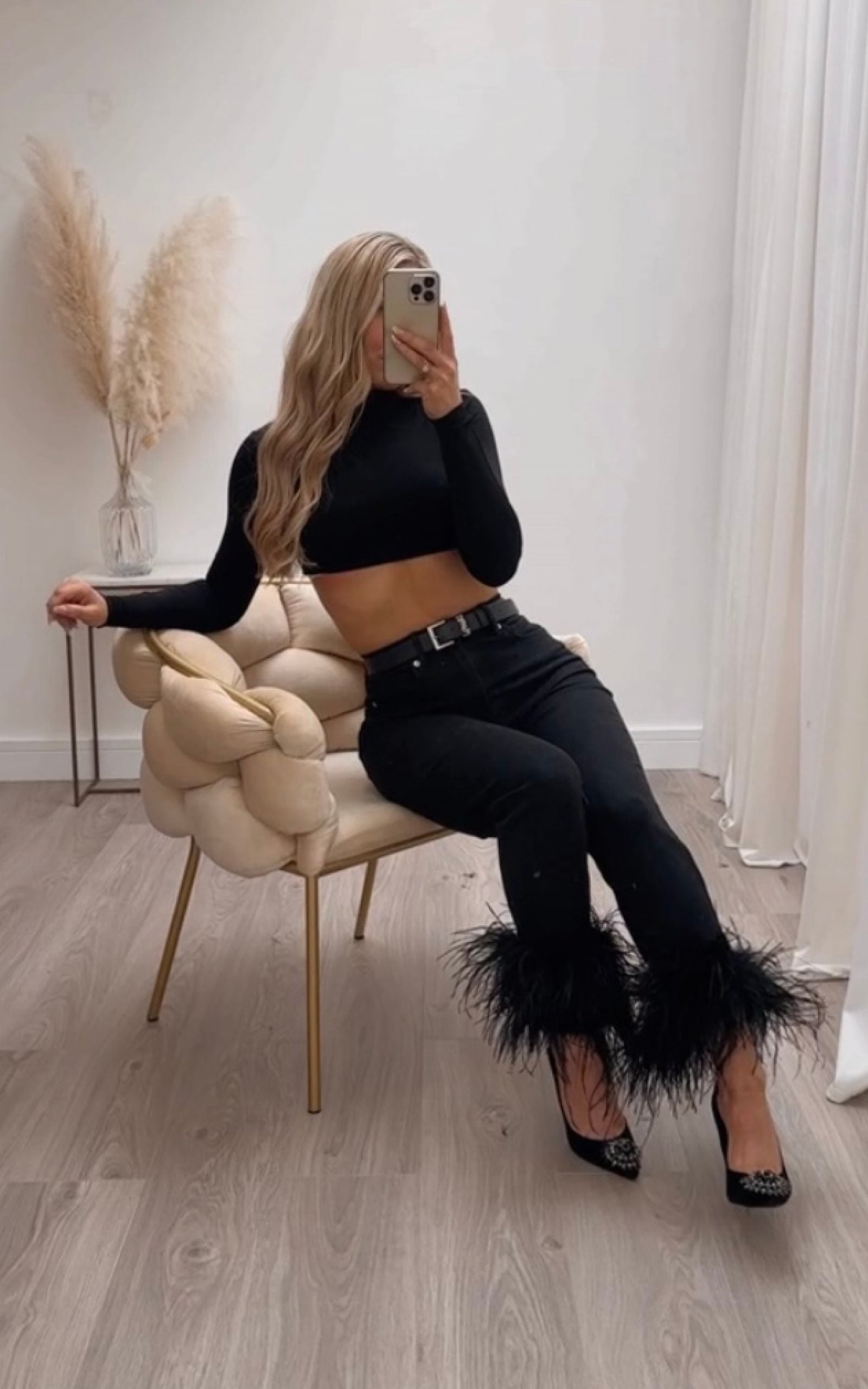 Feather thigh high outlet boots