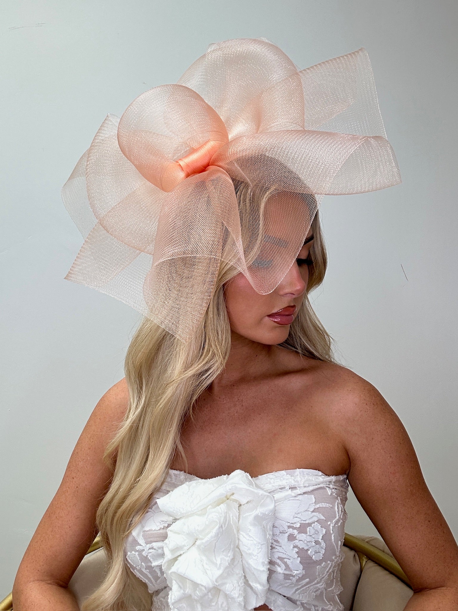 Loop Fascinator Headband Peach