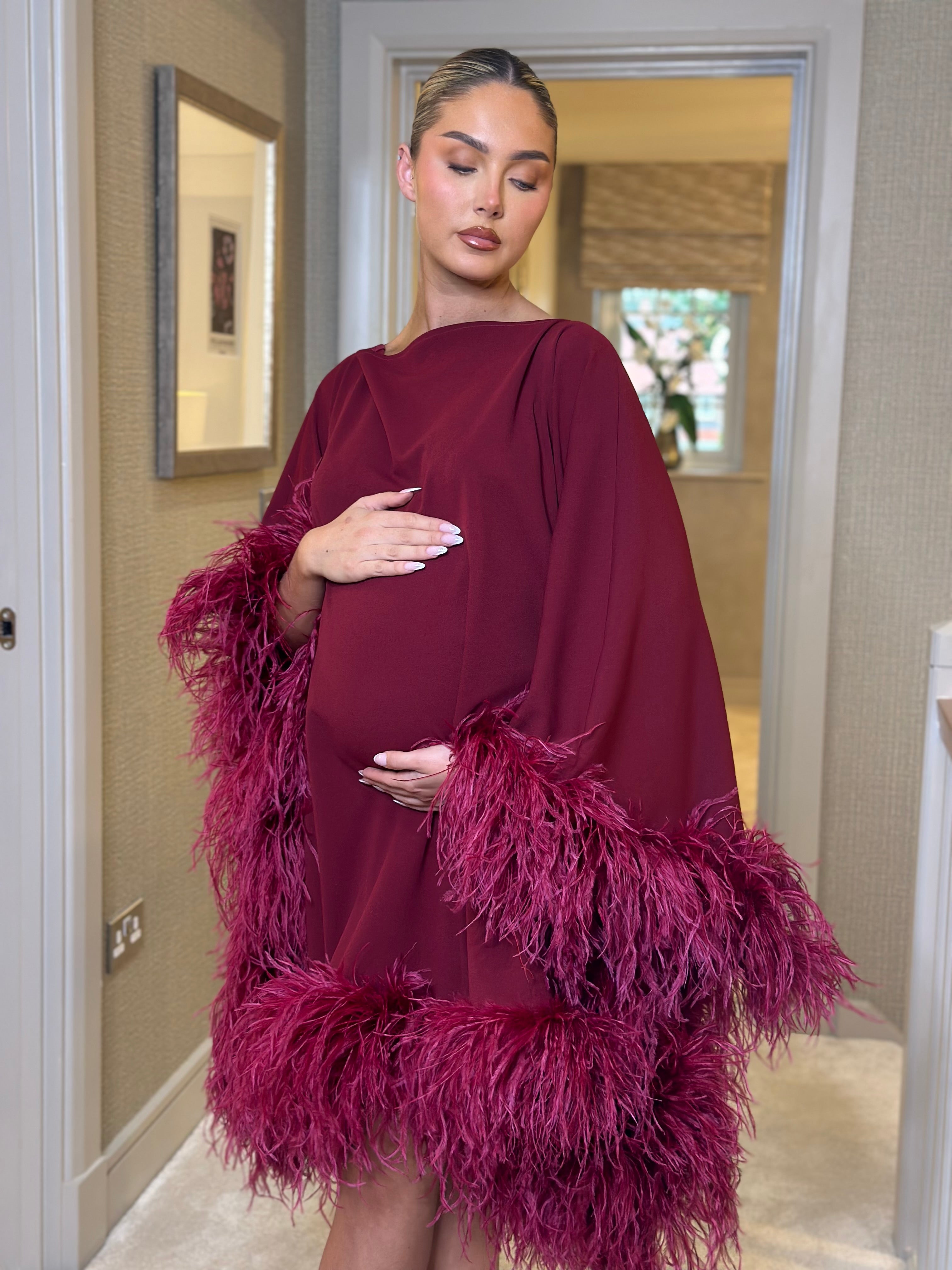 Kylie Maternity Mini Dress Wine