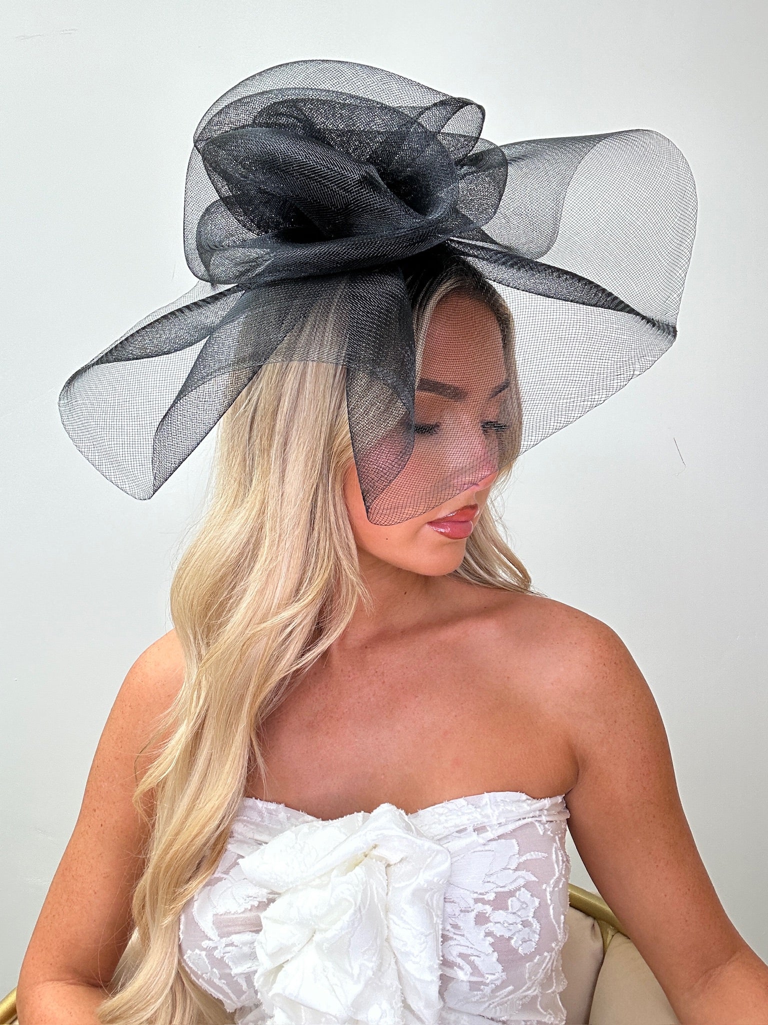 Swirl Fascinator Headband Black