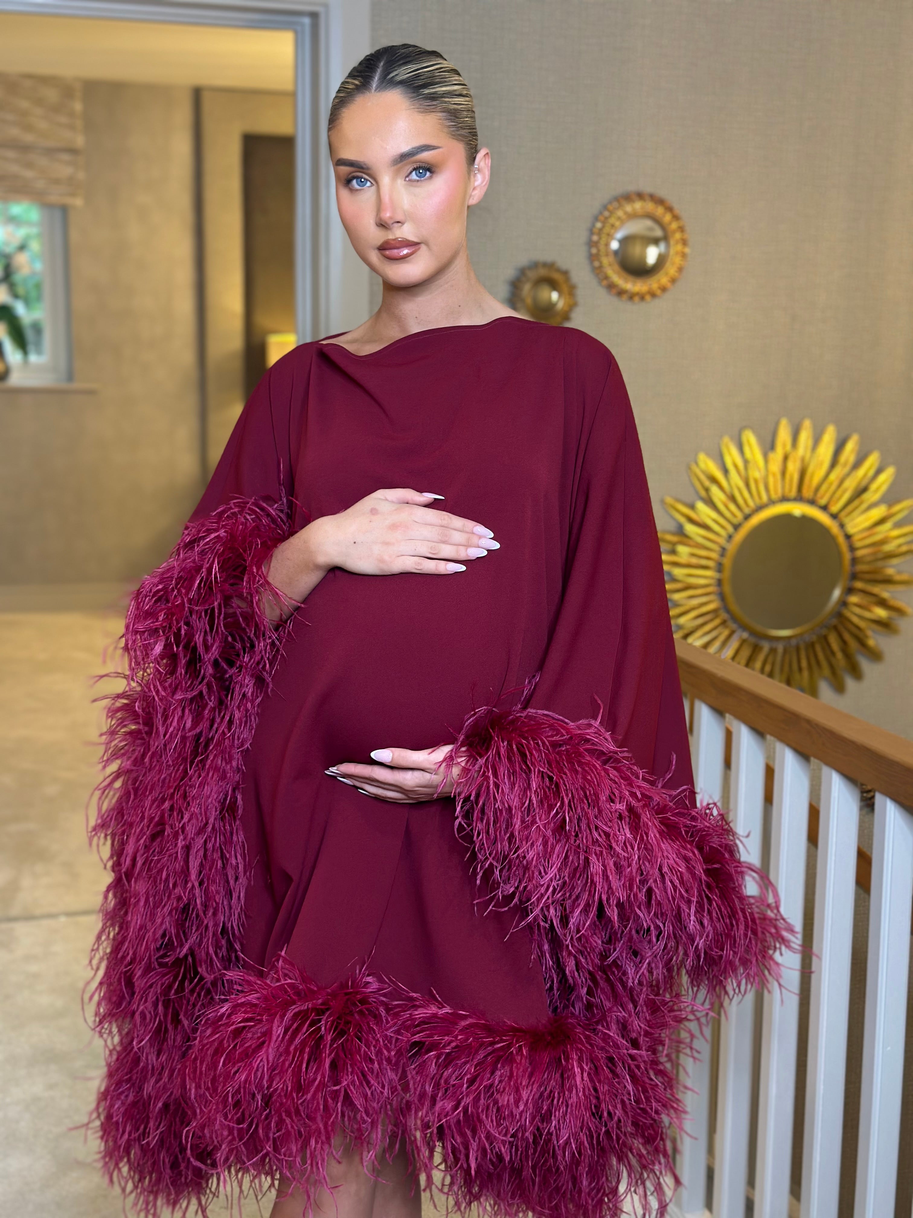 Kylie Maternity Mini Dress Wine