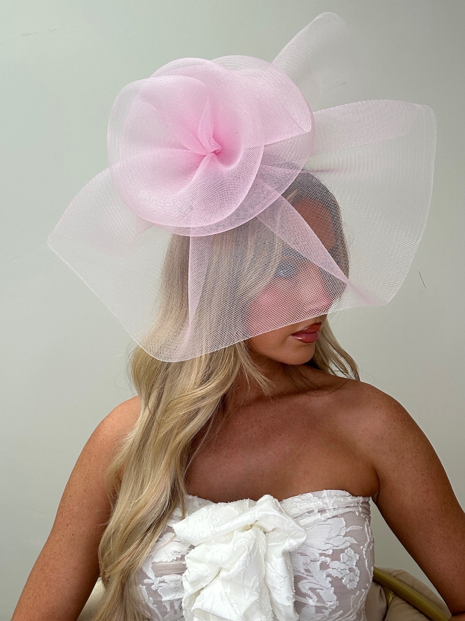 Swirl Fascinator Headband Baby Pink