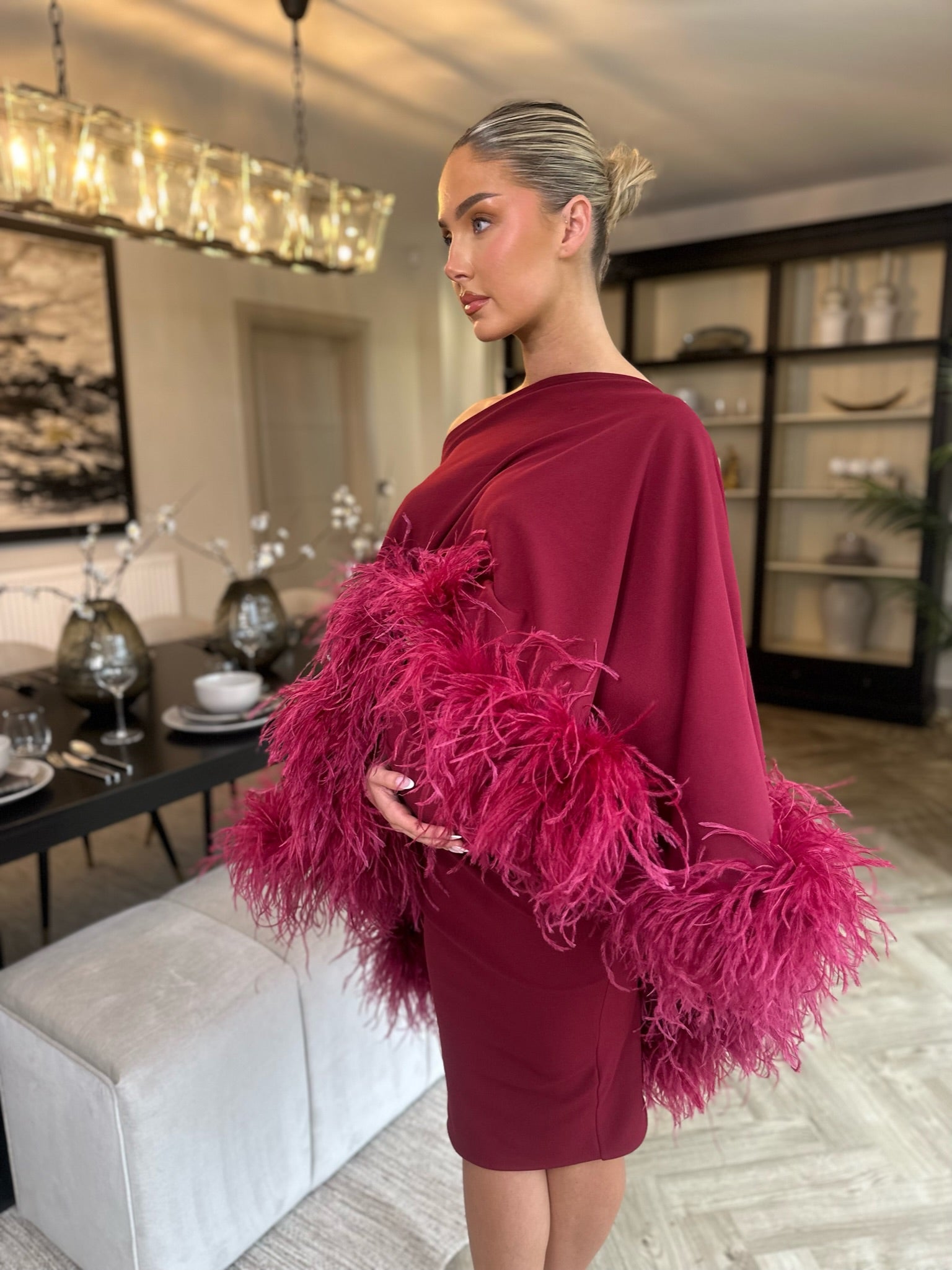 Kylie Cape Midi Skirt Maternity Set Wine