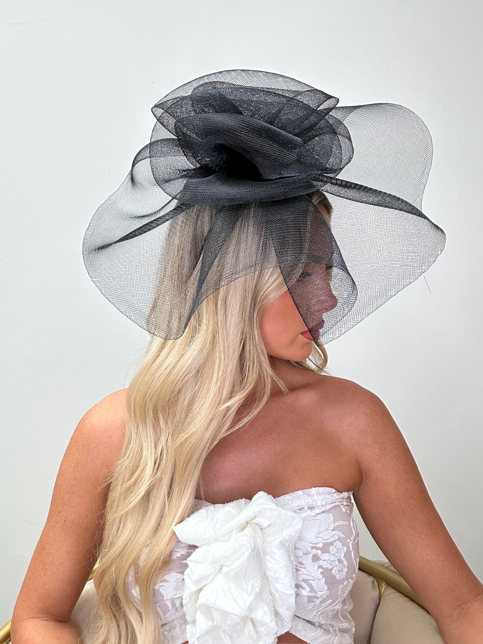 Swirl Fascinator Headband Black