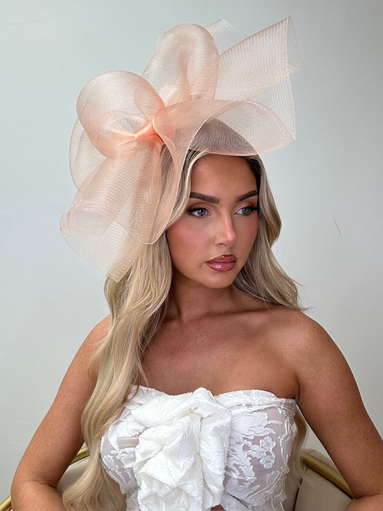 Loop Fascinator Headband Peach