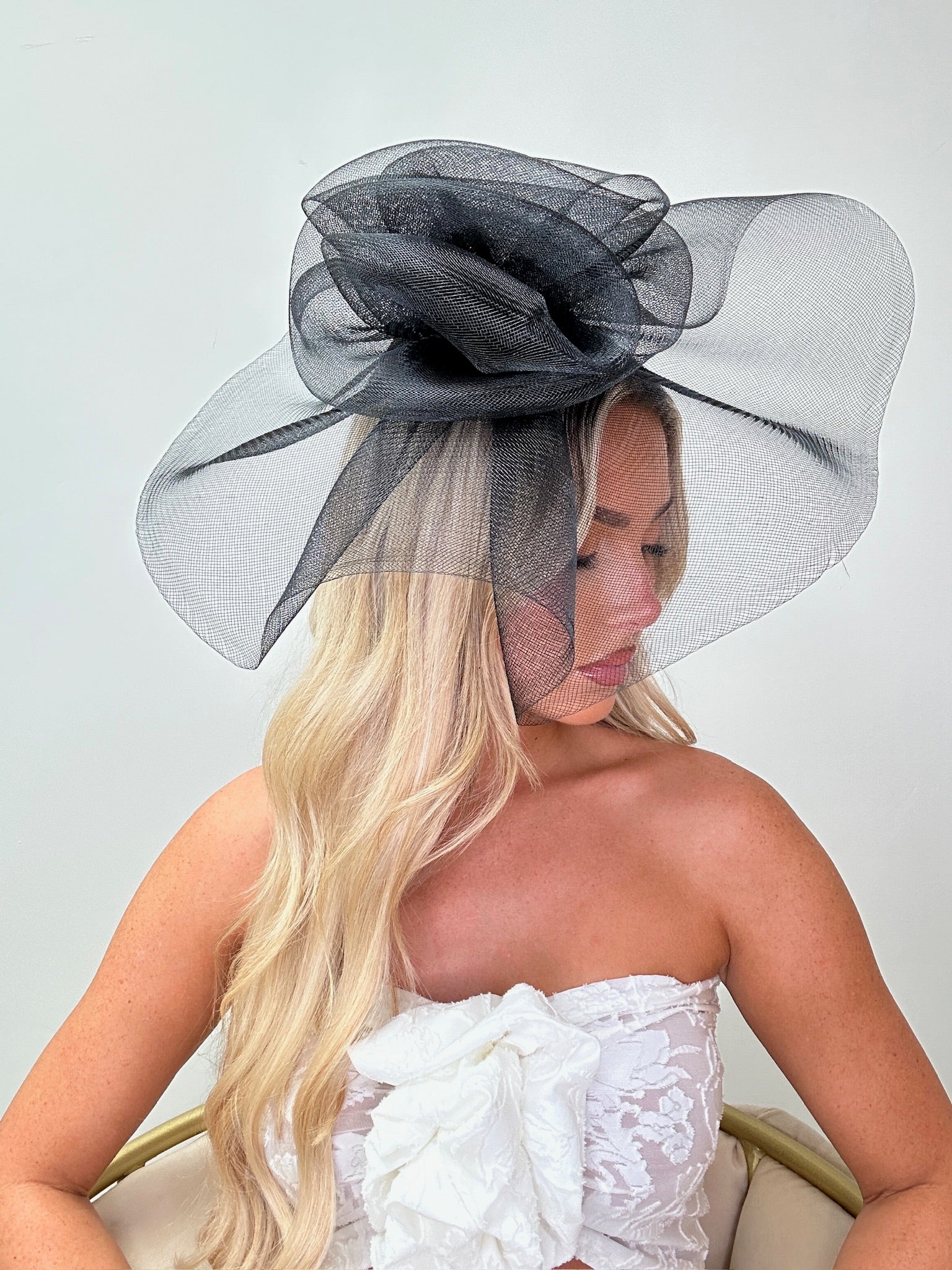 Swirl Fascinator Headband Black