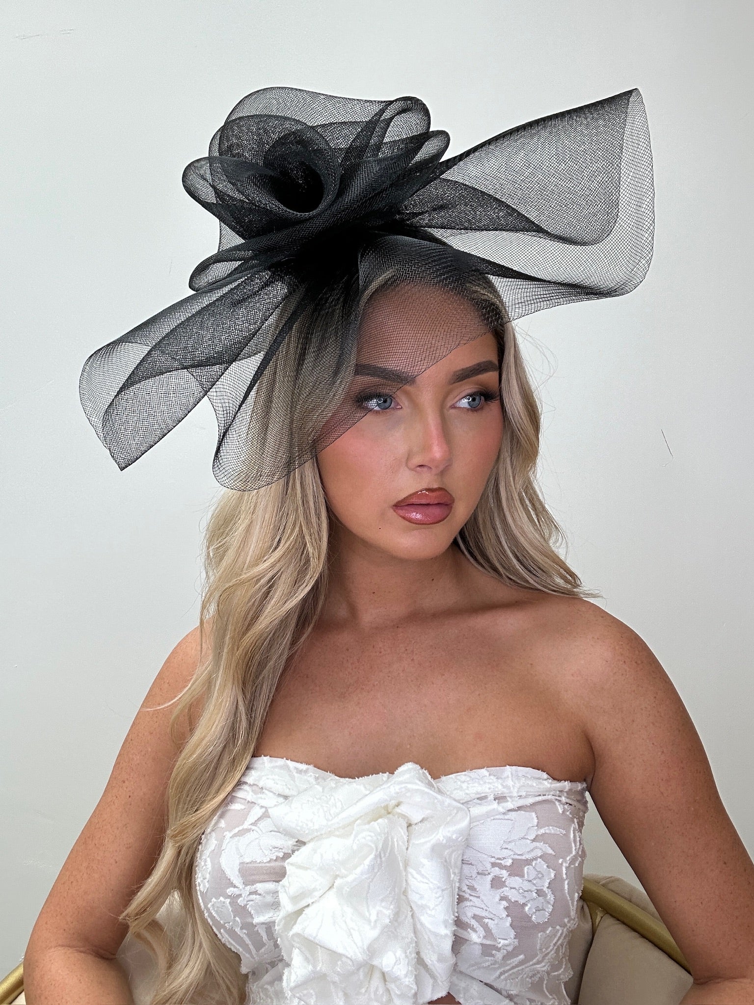 Swirl Fascinator Headband Black