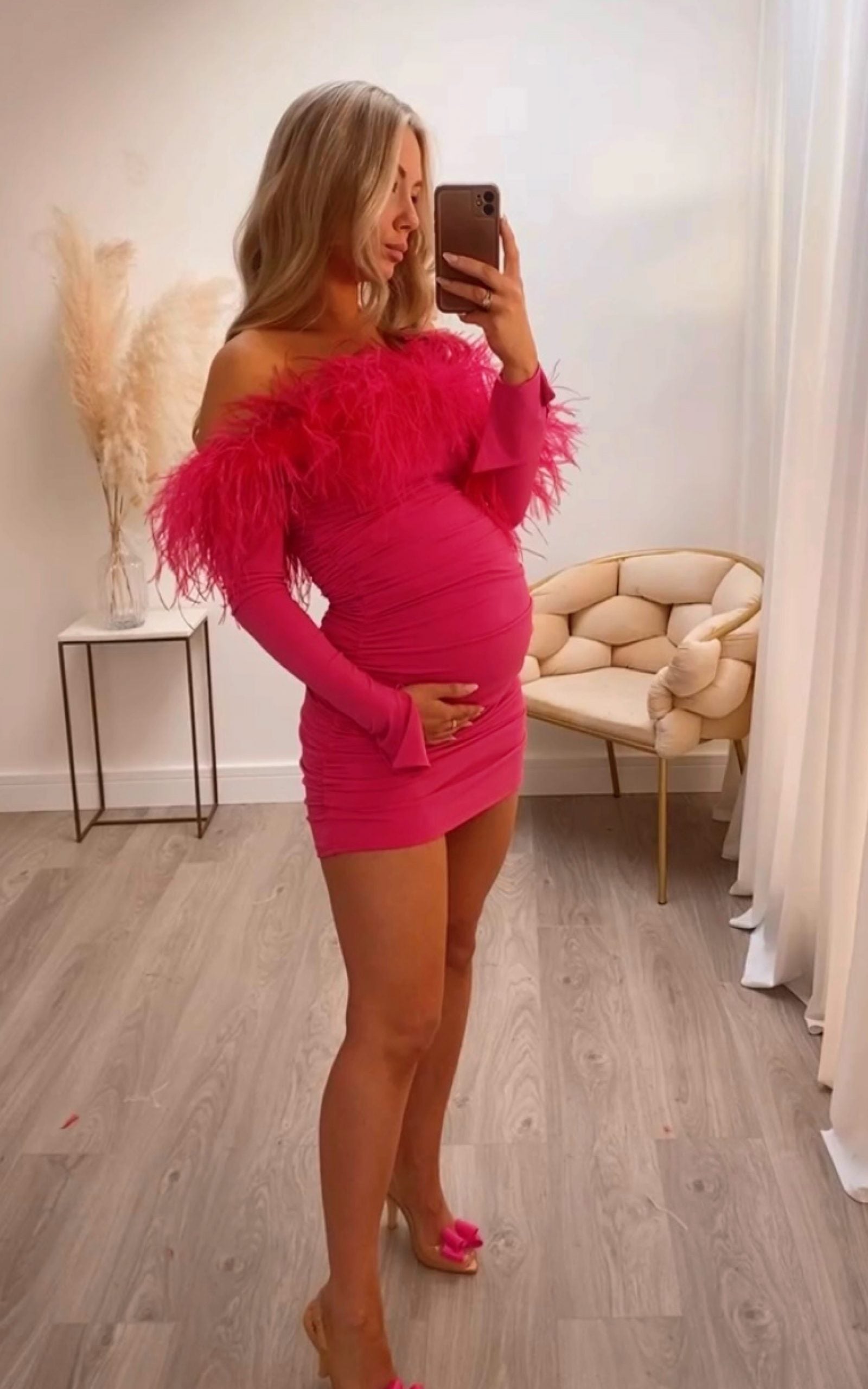 Neon pink hotsell maternity dress