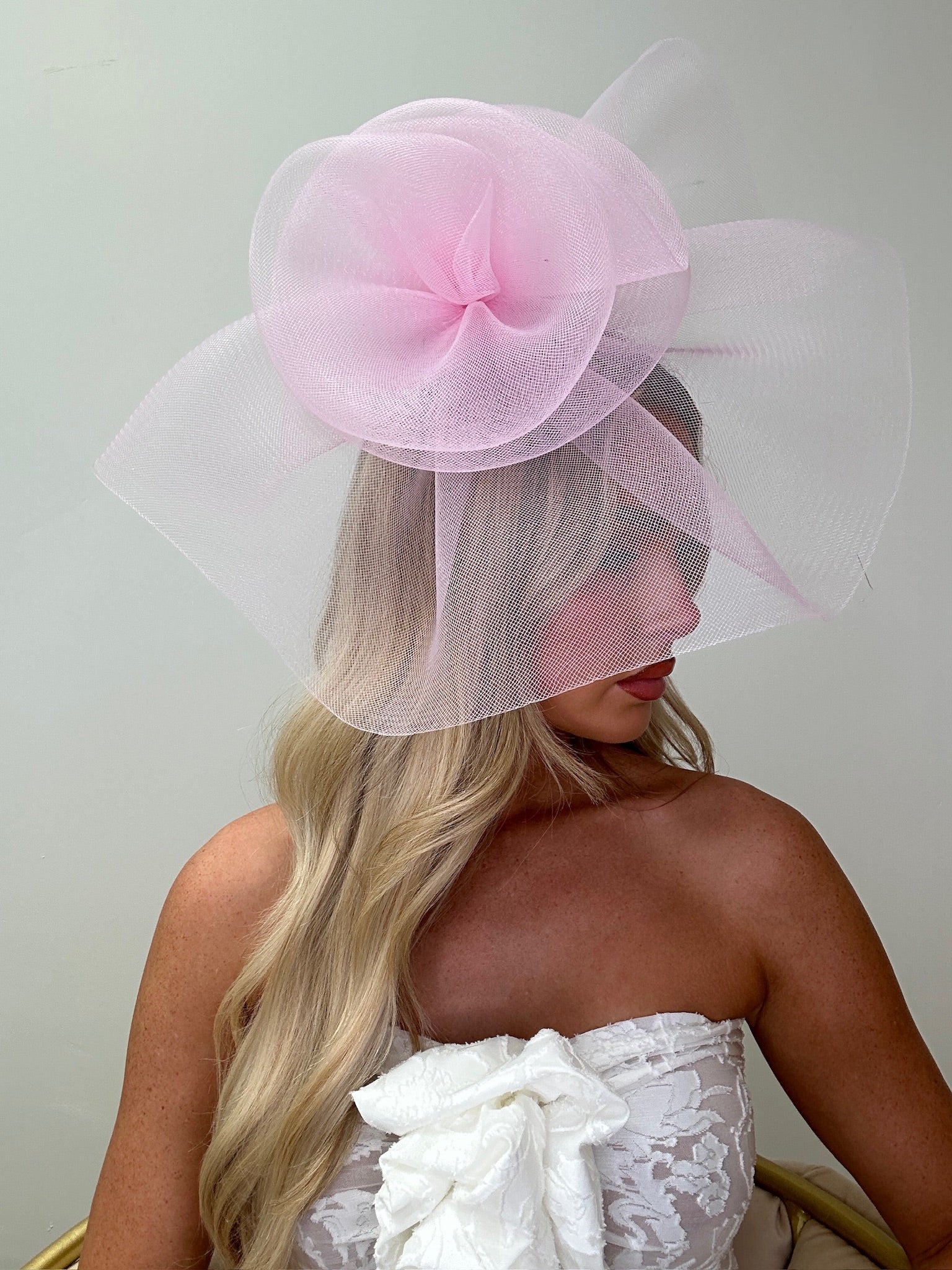 Baby pink wedding hat online