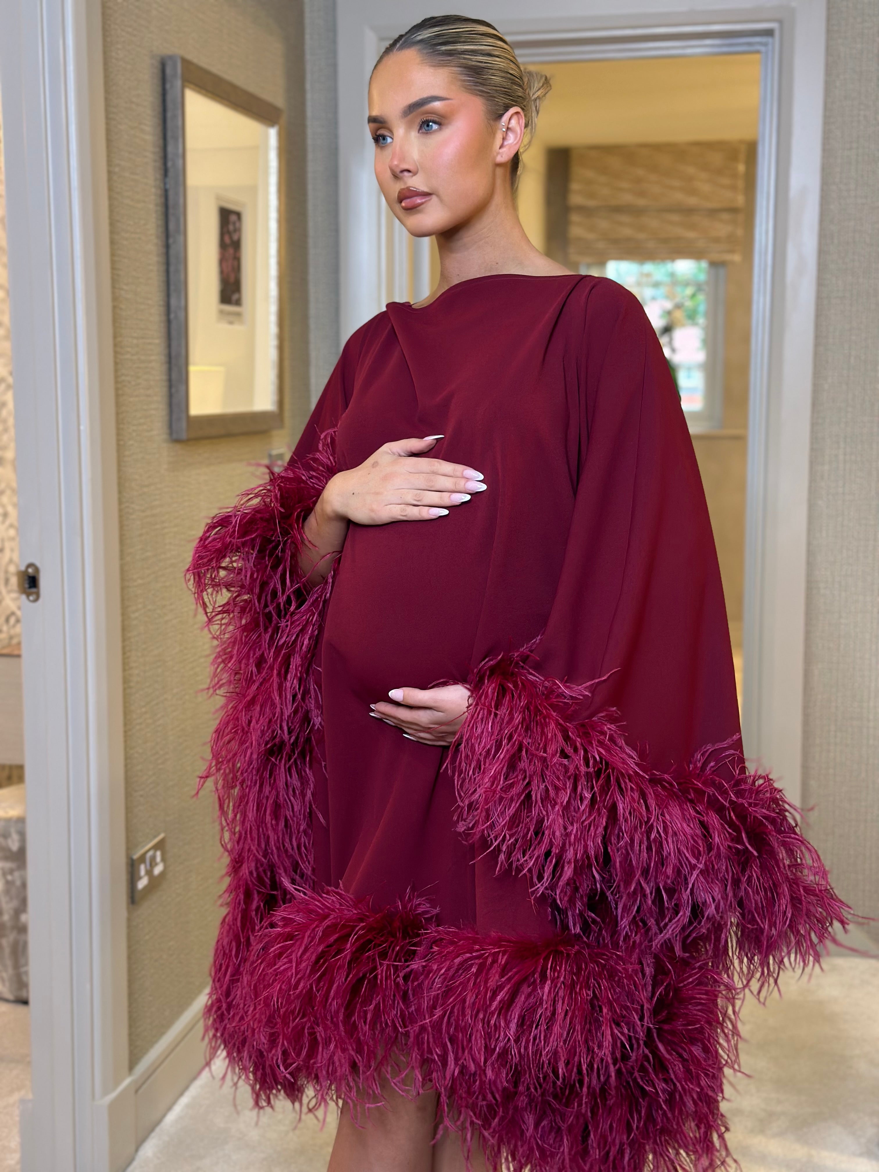 Kylie Maternity Mini Dress Wine