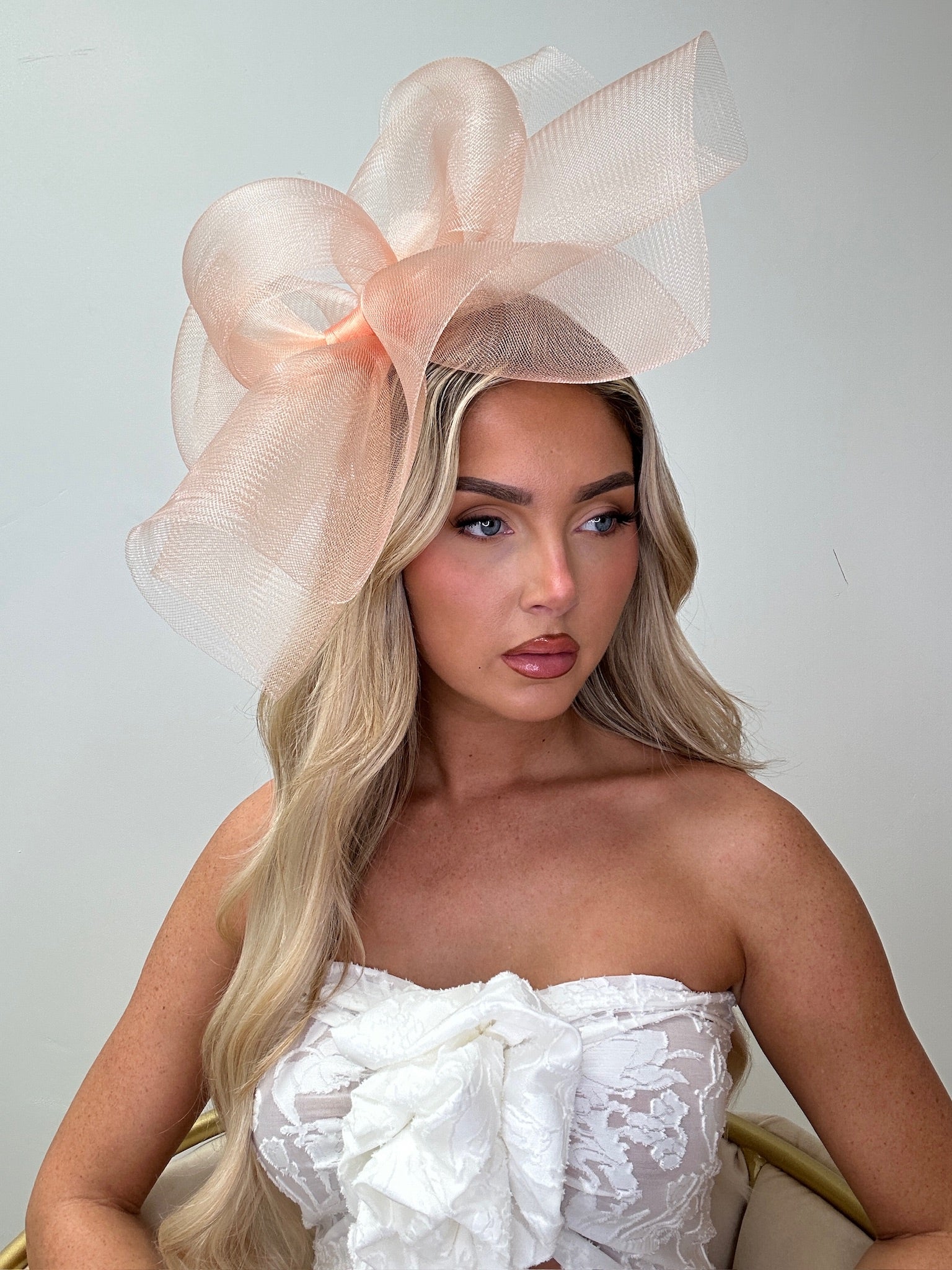 Loop Fascinator Headband Peach