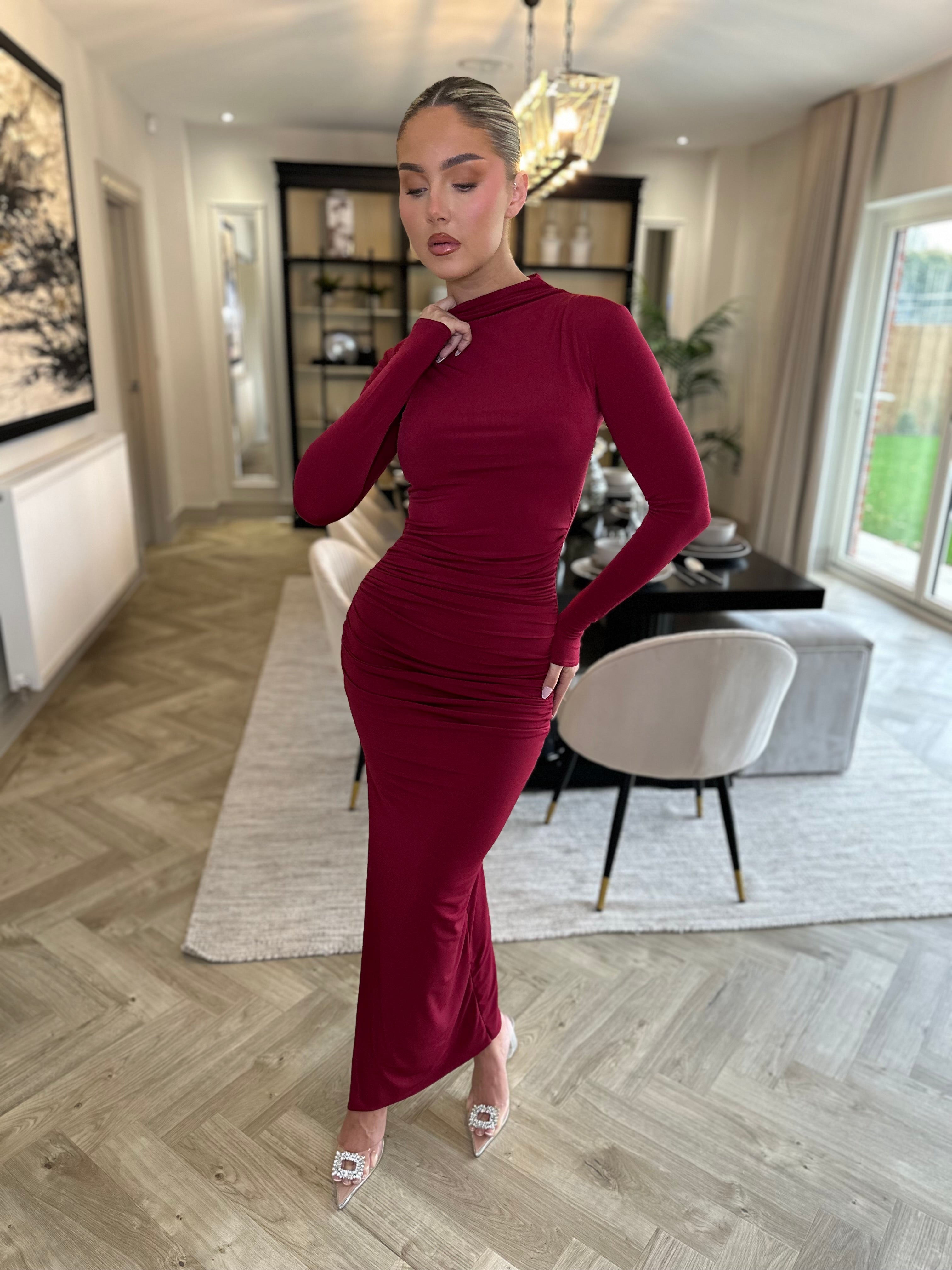 Kourtney Midi Dress Wine