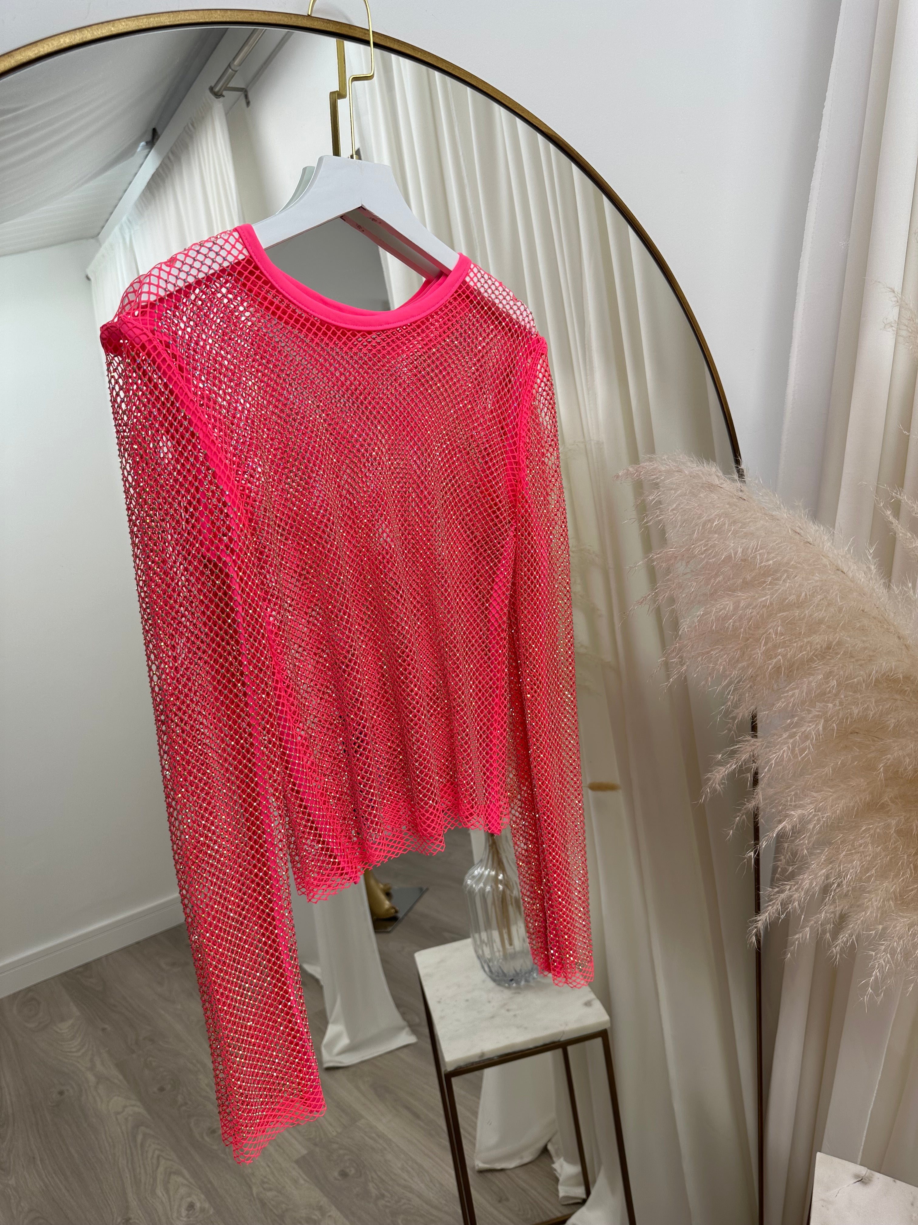 Pink mesh top online