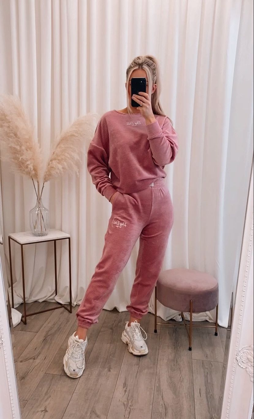 Pink best sale velour joggers