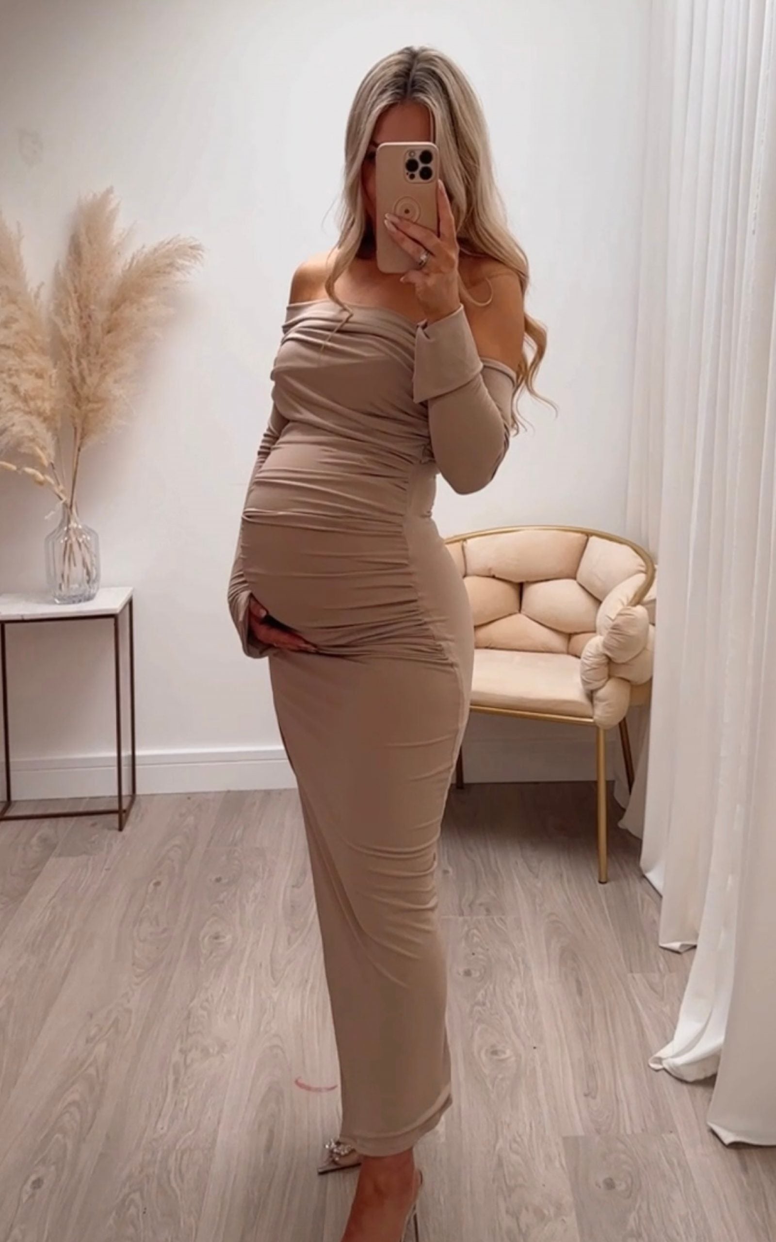 Maternity sale beige dress